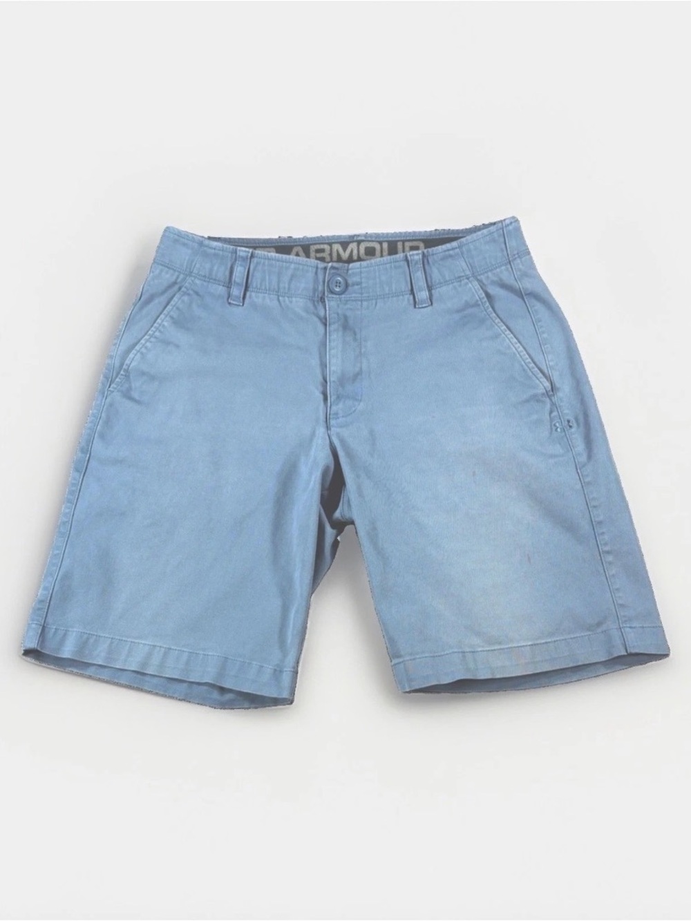 Under Armour Mens Loose Fit Chino‎ Shorts 32 Blue Flat Front Casual Golf